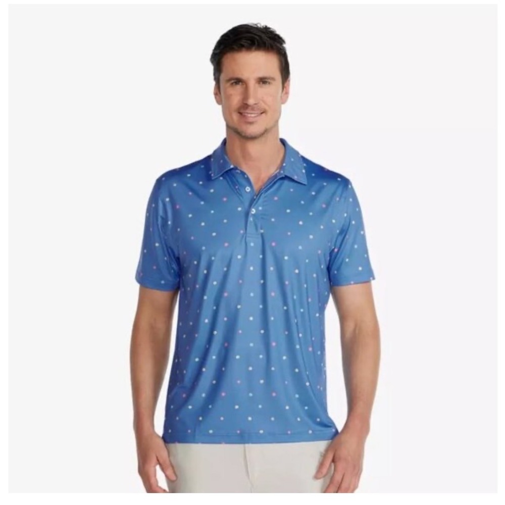 Chubbies Mens Blue Floral Ditsy Print Performance Polo Shirt Medium‎ SM23CA0092